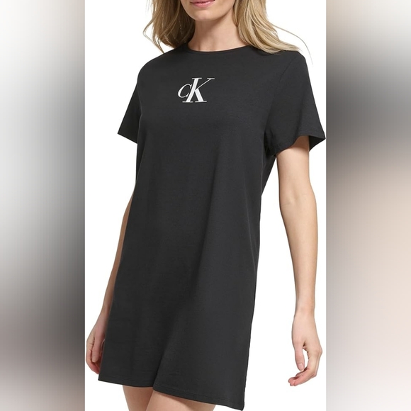 NWOT Calvin Klein Logo Tshirt Dress Size L - Picture 1 of 4